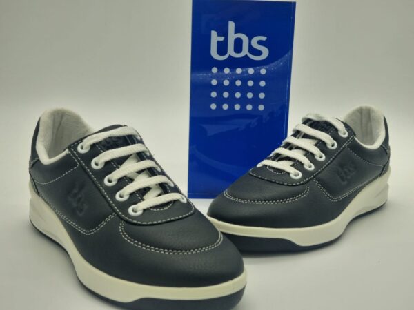 TBS- Sneakers femme cuir marine Espace Confort