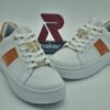 RIEKER Femme- Sneakers cuir blanc/orange Espace confort