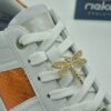 RIEKER Femme- Sneakers cuir blanc/orange Espace confort