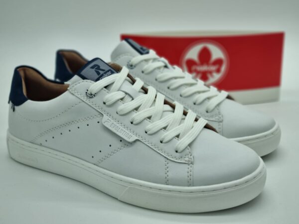 RIEKER Homme- Sneakers cuir blanc Espace confort