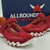 ALLROUNDER-Femme-Ballerines sport-cuirtextile rouge- Semelles amovibles