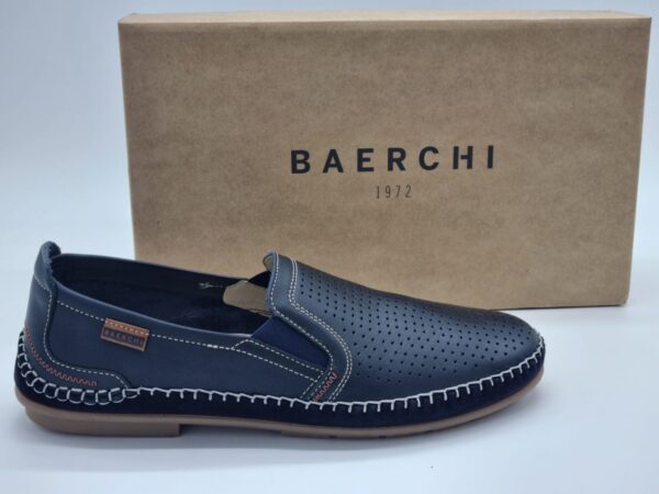 BAERCHI Hommes- mocassin cuir marine- Semelles amovibles