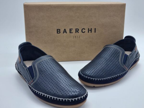 BAERCHI Hommes- mocassin cuir marine- Semelles amovibles