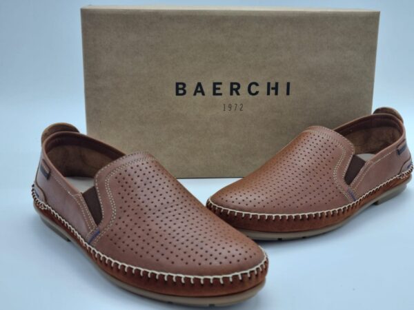 BAERCHI Hommes- mocassin cuir marron- Semelles amovibles