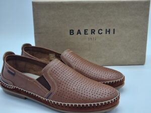 BAERCHI Hommes- mocassin cuir marron- Semelles amovibles