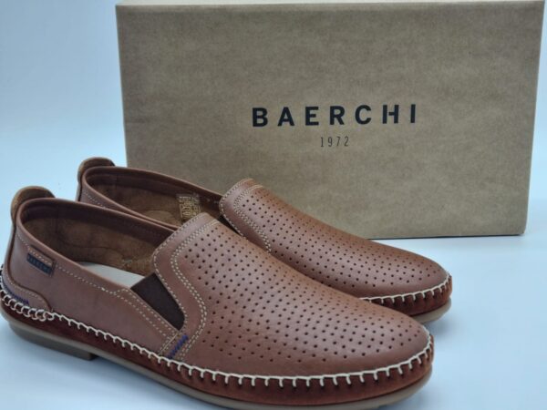 BAERCHI Hommes- mocassin cuir marron- Semelles amovibles