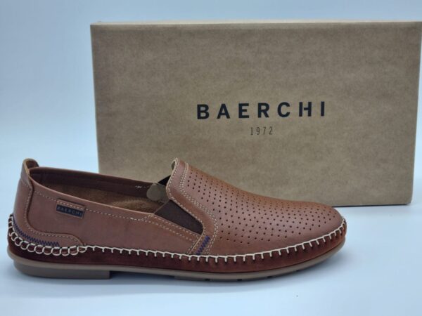 BAERCHI Hommes- mocassin cuir marron- Semelles amovibles