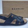 BAERCHI Hommes- nu pied cuir noir-