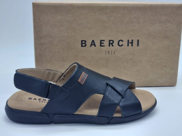 BAERCHI Hommes- nu pied cuir noir-