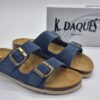 K DAQUÈS- mules boucles- cuir bleu