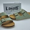 K DAQUÈS- mules boucles- cuir pistache