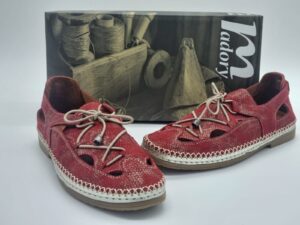 MADORY Femmes- sandales cuir rouges irisées | Espace Confort