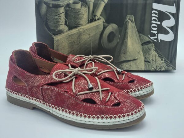 MADORY Femmes- sandales cuir rouges irisées | Espace Confort