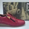 MADORY Femmes Derbys compensés Lacets/zip Cuir rouge