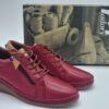 MADORY Femmes Derbys compensés Lacets/zip Cuir rouge