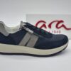 ARA Femme  Sneakers cuir/textile noir/écru  Semelles amovibles