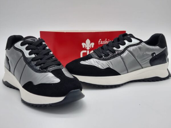rieker femme gris argent noir