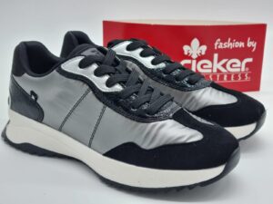 rieker femme gris argent noir