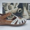MADORY Sandalettes découpée cuir blanc/cuir