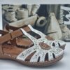 MADORY Sandalettes découpée cuir blanc/cuir