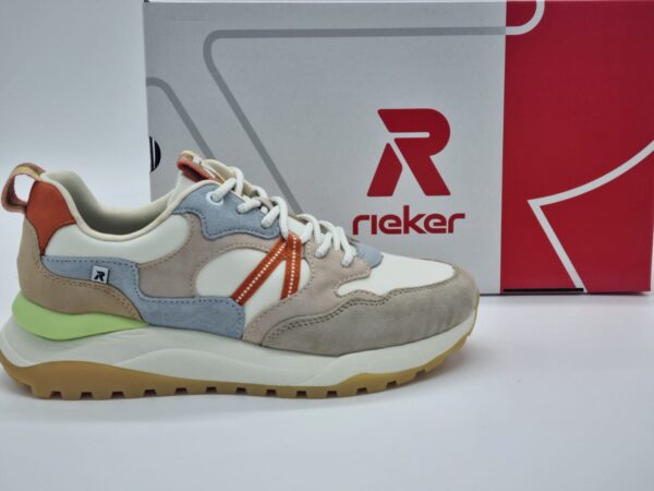 RIEKER RÉVOLUTION Femme Sneakers cuir lacet multi couleur