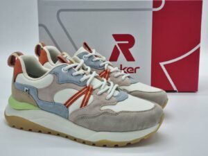 RIEKER RÉVOLUTION Femme Sneakers cuir lacet multi couleur