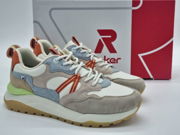 RIEKER RÉVOLUTION Femme Sneakers cuir lacet multi couleur