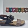 XAPATAN Femme Nu-pied cuir noir/taupe