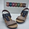 XAPATAN Femme Nu-pied cuir noir/taupe