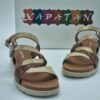 XAPATAN Femme Nu-pied cuir étain/beige/mordoré