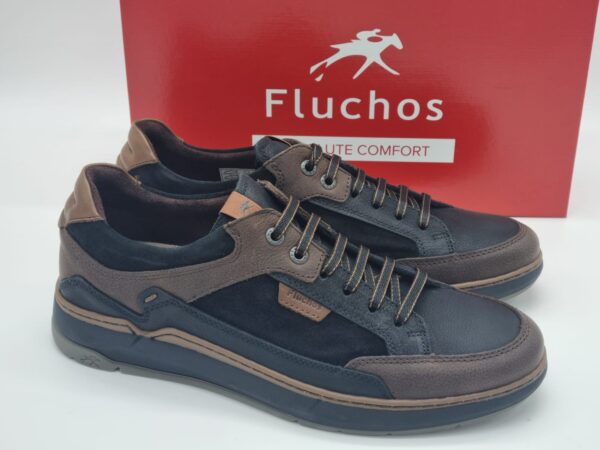 FLUCHOS Homme Derbys lacets Noir Marron