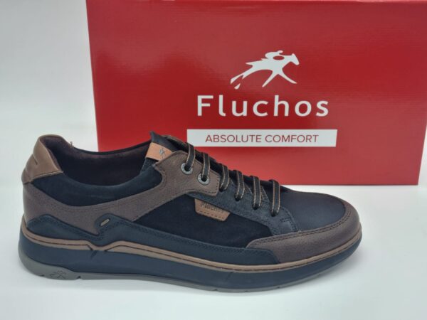 FLUCHOS Homme Derbys lacets Noir Marron